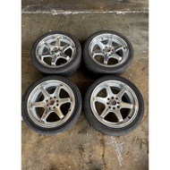 Rays TE37 Tokyo Time Attack 16 Inch 16x7J ET40 4x100 Sport Rims with Tyres Halfcut