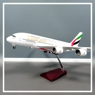 *****Airbus A380 Emirates Airlines Aircraft Model Length 46 Cm (With Lights)