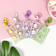 Cute Cartoon Bunny Acrylic Card Holder Photocard Case Name Tag with Keychain 7*11cm