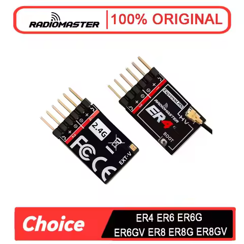 RadioMaster ER4/ER6/ER8 Series 2.4GHz ExpressLRS (ELRS) PWM Receiver - 4CH/6CH/8CH for RC Models & F