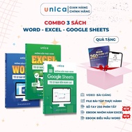 Combo 3 Sách Word - Excel - Google Sheets Unica Hướng Dẫn Thực Hành Tin Học Văn Phòng Video Bài Giản
