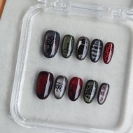 Rust Lake Root Pain Nail Dark Wind Cat's Eye Niche Design Feel Handmade Wear Nails