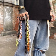[YUANZ] Pants Chain Men All-Match Pants Chain Colorful Hip-Hop Pants Street Accessories Disco Hip-Ho