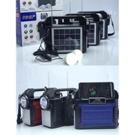 ♞NS-209SL Portable Bluetooth Radio Speaker FM/AM Rechargeable Solar Radio With Free TWO BULBS