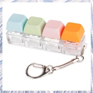 (NDPB) Keyboard Fidget Toy Fidget Keychain of 4 Colors Keyboard Clicker Silent Fidget Toy for Librar