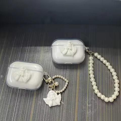 luxury Pearl Pendant Case for Realme Buds T310 T300 T110 T100 T01 Case Silicone Cover for Realme bud