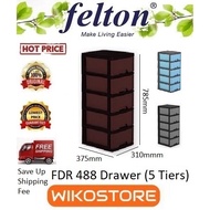 For VIP Only [ Wikostore website RM9.90 Shipping Only ]  Felton FDR488 Durable Drawer 5 Tiers (12"W x 15"D x 31"H)