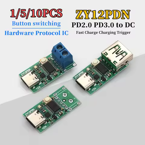 1/5/10PCS ZY12PDN Type-C USB-C PD2.0 3.0 to DC Fast Charge Charging Trigger Polling Detector Noteboo