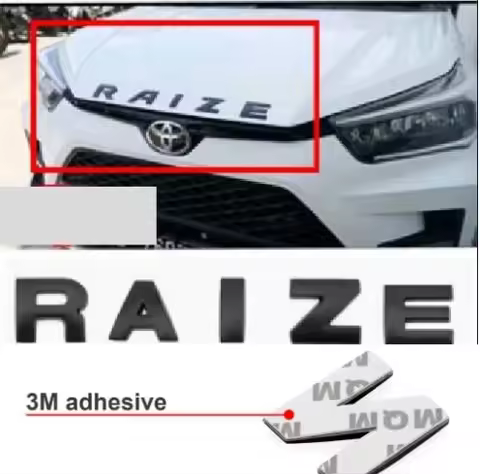For RAIZE Car Metal 3D Letters Hood Emblem Logo Badge Car Stickers Styling Car Accessories Wording 3