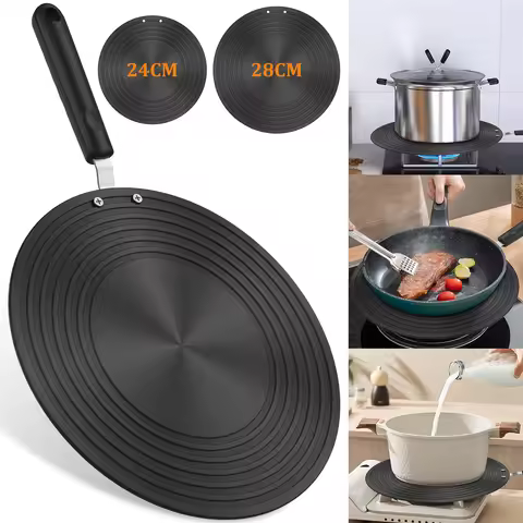 Induction Adapter Plate Double Sided Heat Diffuser Plate with Handle Non Slip Heat Conduction Plate 