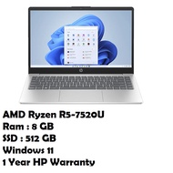 AMD Ryzen R5 -7520U|Ram 8GB|SSD 512 GB| windows 11|1 Years Warranty| Free Gift HP Carry Case & Mouse