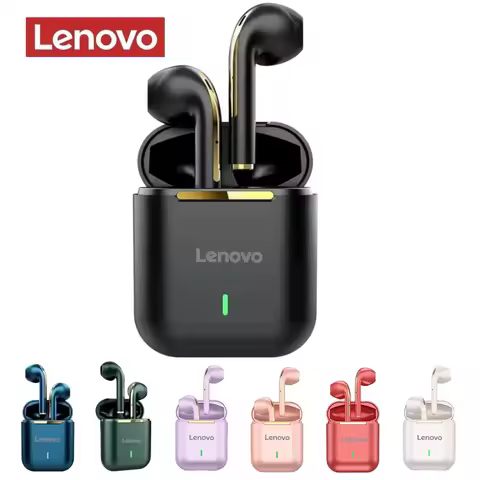 Original Lenovo J18 TWS Wireless Earbuds 5.3 Bluetooth Headphones Long Playtime Noise Cancelling for