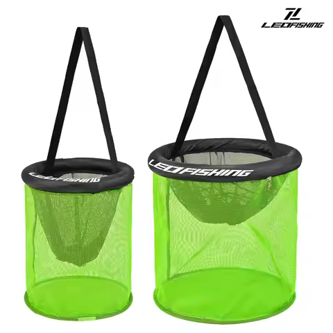 35cm Floating Fish Basket Foldable Portable Rubber Coated Windproof Anti-Jump Storage Cage for Kayak