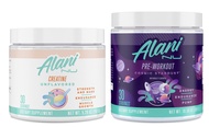 Alani Nu Creatine Monohydrate Powder and Pre Workout Cosmic Stardust Powder Bundle | Sugar Free | 30