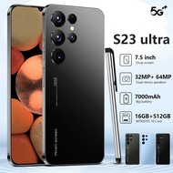 โทรศัพท์ SAMSUMG S23 ultra 7.5inch 16GB + 512GB 6800mAh โทรศัพท์มือถือ Smartphone 4G/5G / Wifi สองซิมการ์ดโทรศัพท์ราคาถูก โทรศัพท์ถูกๆ มือถือ Mobile phone โทรศัพท์ถูกๆ มือถือราคาถูกๆ โทรศัพท์สำห รับเล่นเกม ที่ดีที่สุด เกมมาร์ทโฟนซีโอดี