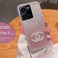 Casing Vivo Y36 5G Y17S Y27 5G Y22S Y02 Y16 Y22 Y35 Y02S Y21 Y33S Y33T Y2S Y21T Y20S Y20i Y12a Y12S Luxury Rhinestone Mobile Phone Case Gradient Bling Glitter Mobile Phone Case
