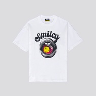 SMILEY WHITE BERRY INTENSE OVERSIZED TEE SHIRT