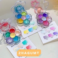 ZHAGUMT366HT Watercolor Pigment Set, Mini Size 6 Colors Painting Set, Portable Flower Design Pearles