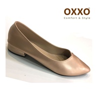 OXXO รองเท้าคัทชูส้นเตี้ย ทรงหัวแหลม หนังนิ่ม น้ำหนักเบา SK8005