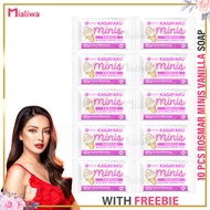 10 Pcs Rosmar Kagayaku Minis Vanilla Bleaching Soap 40g, Sabon Pampaputi Whitening Exfoliating Moist