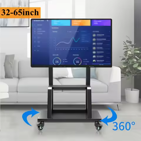 Heavy-Duty Removable TV Cart for 32-65-Inch Screen, Adjustable Floor-Standing TV Bracket-with Lockin