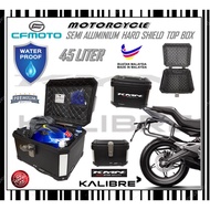 CFMOTO SEMI ALUMINIUM WATERPPROOF TOP BOX 45LITER MOTORCYCLE HARD SHIELD TOP CASE KMN KALIBRE HIGH Q