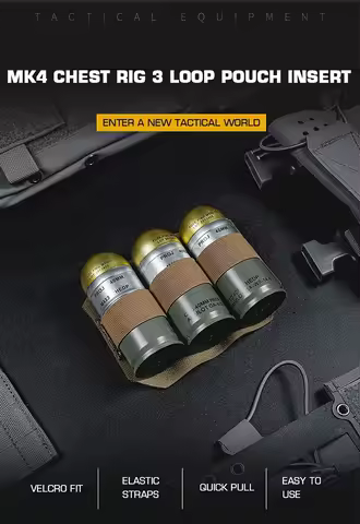 Portable Loop Panel Drop Bag Insert 3 Hole Bulk Bullet Storage Bag for MK2 MK3 MK4 Chest Mount Hunti