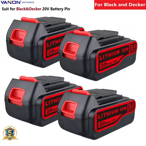 VANON1/2/4pcs LB2X4020 20V 8.0Ah for Black & Decker LB2X4020 LBXR20 LB20 LBX20 LBXR2020-OPE Battery 