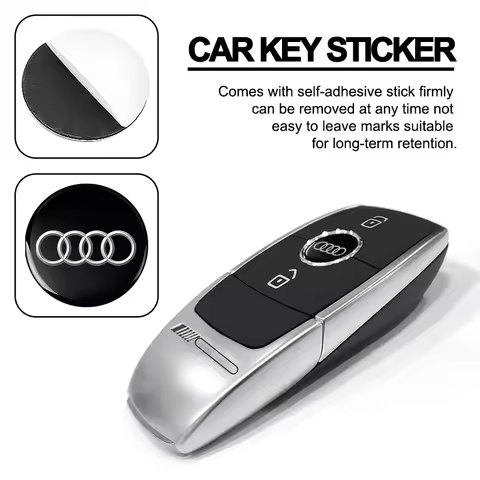 14mm Car Key Remote Control Button Badge Sticker For Audi Sline TT RS Quattro A6 C6 C5 C7 A5 A4 B8 B