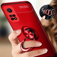 For Xiaomi Mi 10T Pro 5G | Mi 10T 5G Phone Case Silicone TPU Shockproof Metal Ring Holder Magnetic Car Mount Back Cover