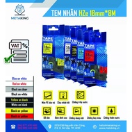HZe Label 18mm*8M for Brother PT-E500, PT-E550W, PT-E800T,PT-P750W label printers....