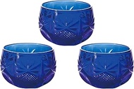 Aderia F-49245 Glass Small Bowl, Blue, Up to 1.9 x 1.2 inches (4.7 x 3 cm), Delicacy Containers, Set