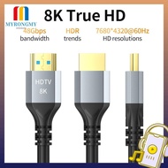 MYRONGMY 8K HDMI 2.1 Cable, Ultra High Speed HDR EARC ARC HDCP Videos Cable, 48Gbps 4K@120Hz 8K@60Hz HDMI-Compatible Cable RTX Video Cable PC Laptop Projector HD TV PS5