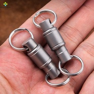 LFINDS Titanium Alloy Keychain, Double Ring Mini Mini Rotary Buckle, Tool Rotary Mechanism Detachabl
