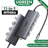 UGREEN USB C Docking, 11-in-1 USB-C Dongle with 4K HDMI & VGA Dual Monitor, 1Gbps Ethernet, 100W PD,
