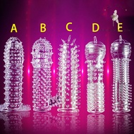 Crystal Condom Crystal Spike Condom Reusable Kondom Tahan Lama Sex Toys ABCDE Crystal Sleeve Kondom 