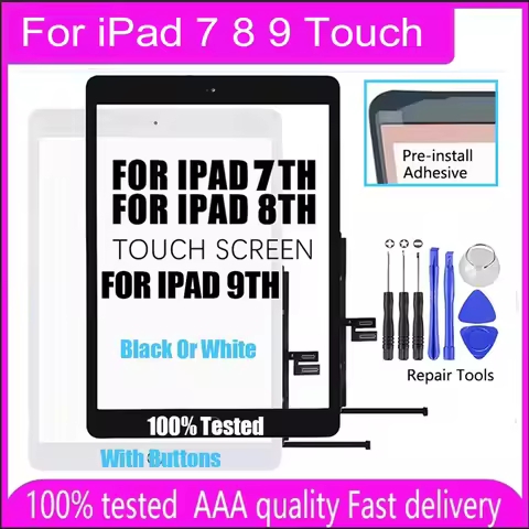 LCD Outer Touch For iPad 7 8 9 2019 / 2020/2021 7thGen / 8thGen 9th Touch Glass Screen Digitizer Con