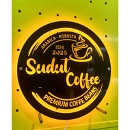 LIGHT UP BUSINESS NAME PLATE LED NAME PLATE JUMBO LED LOGO diameter 80cm LIGHT UP LED LOGO CUSTOME A