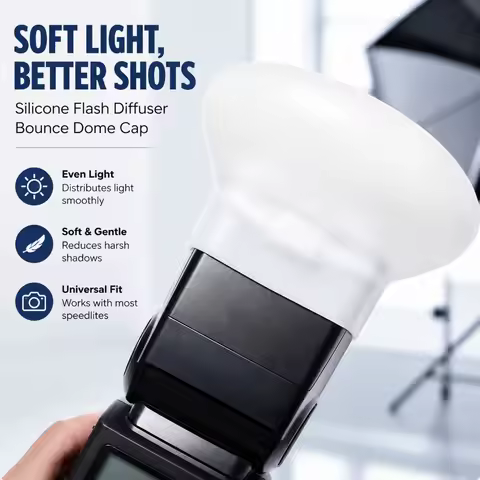Soft Silicone Flash Diffuser Dome Compatible Godox V860III V850III TT685 TT600 TT520 Speedlight Ligh