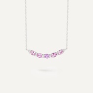 夢幻紫霞剛玉微笑藍寶石18K金項鍊彩色寶石藍寶石項鍊對鍊