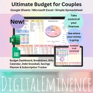 Ultimate Budget for Couples Spreadsheet Google Sheets&Excel ❤️ Template,Biweekly Monthly Financial P