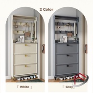 Entrance Shoe Cabinet Home Large Capacity Cabinet Cream Style Narrow Shoe Storage Rack