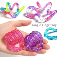 Rainbow Crystal Tangle Fidget Toy Multicolor Transparent Stress Relief Sensory Toy Kids Finger Twist