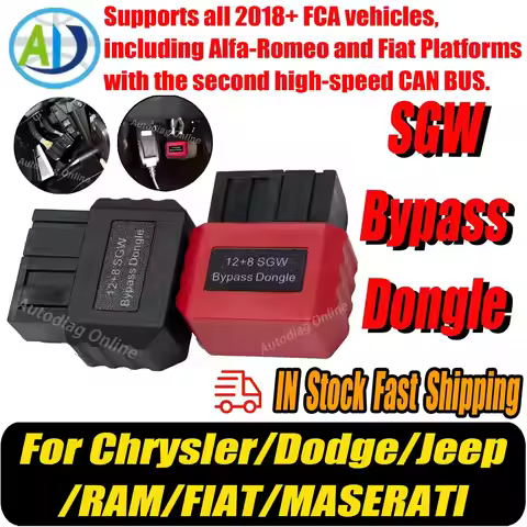 12+8 Security Gateway Bypass For Chrysler /Dodge /Jeep/RAM/FIAT/MASERATI 12pin 8pin SGW Bypass Dongl
