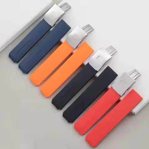 New Silicone Rubber Watchband Fold Deployment Buckle 20mm For Tissot Strap Z353 Watch Accessories Bl