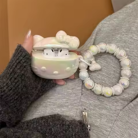 Anime Sanrio Cartoon Laser Hello Kitty Shockproof Earbud Cover Durable Case for AirPods All Generati