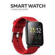 智能手錶 - 兩條錶帶（黑+紅）－來電 Whatsapp Wechat FB IG 訊息提醒 血壓心跳監察 遙控拍照 Bluetooth Smart Watch IP67