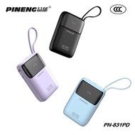 PINENG PN-831PD 22.5W Fast Charging Power Bank Built-in Cable| LED Display| 10000mAh Portable Charge