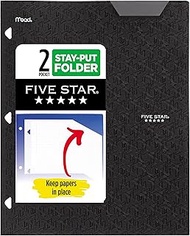 Five Star 2-Pocket Folder, Plastic Folder with Stay-Put Tabs, Fits 3-Ring Binder, Holds 8-1/2" x 11"