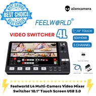 Feelworld L4 Multi-Cameras Video Mixer Switcher Monitor 10.1" Touch Screen USB 3.0